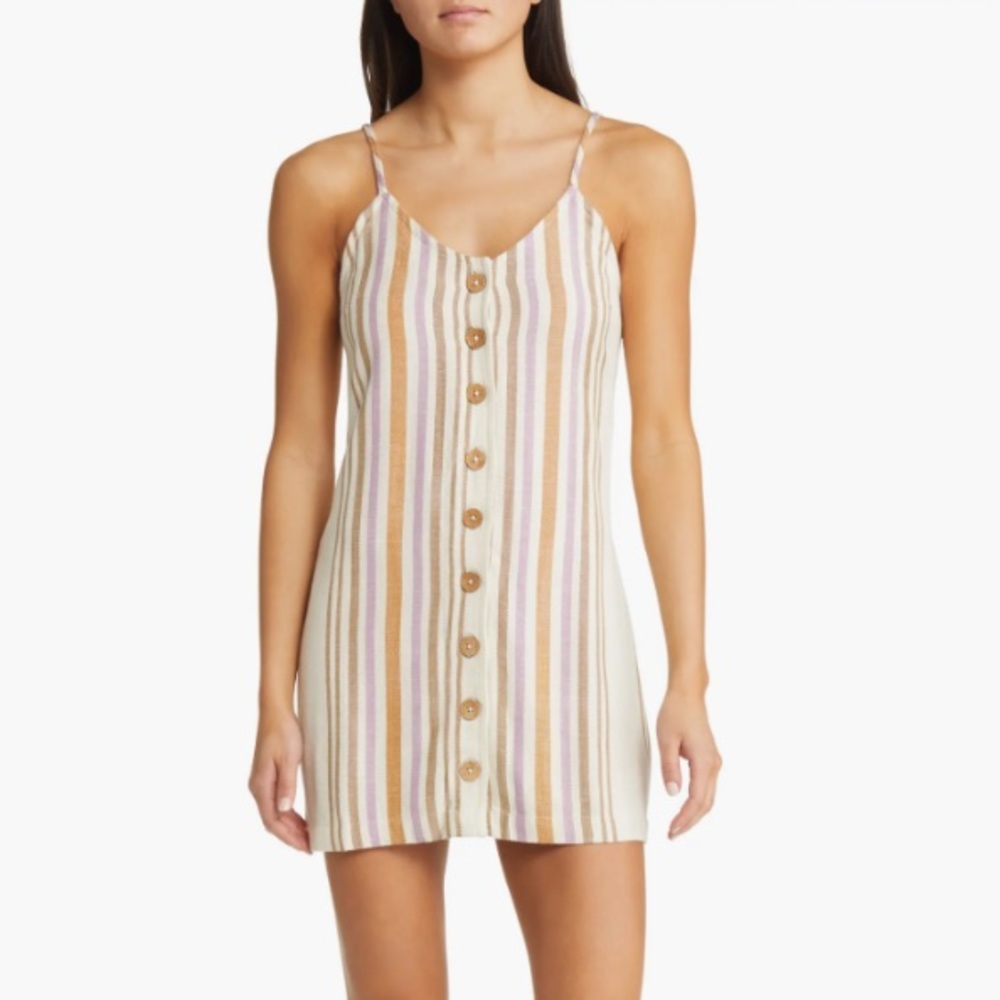 NWT Rip Curl Montego Stripe Button-Up Minidress